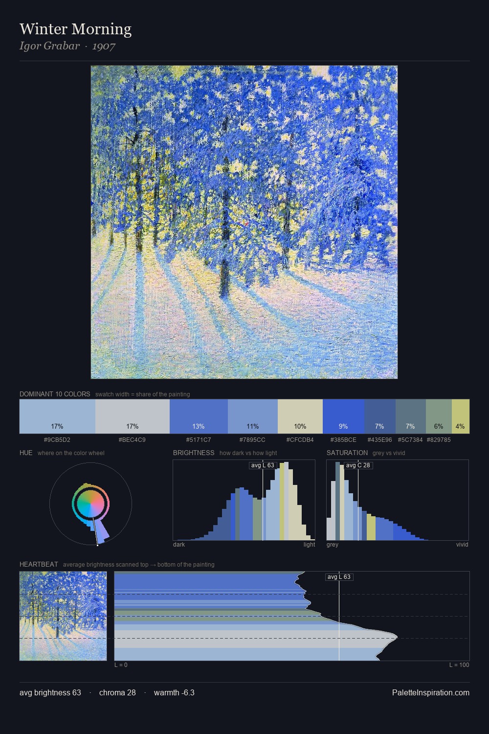 Winter Morning palette card