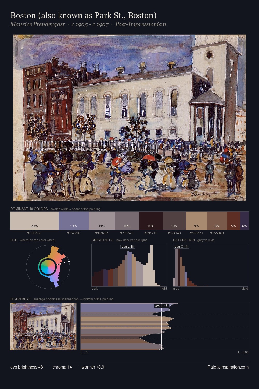 Boston (also known as Park St., Boston) palette card