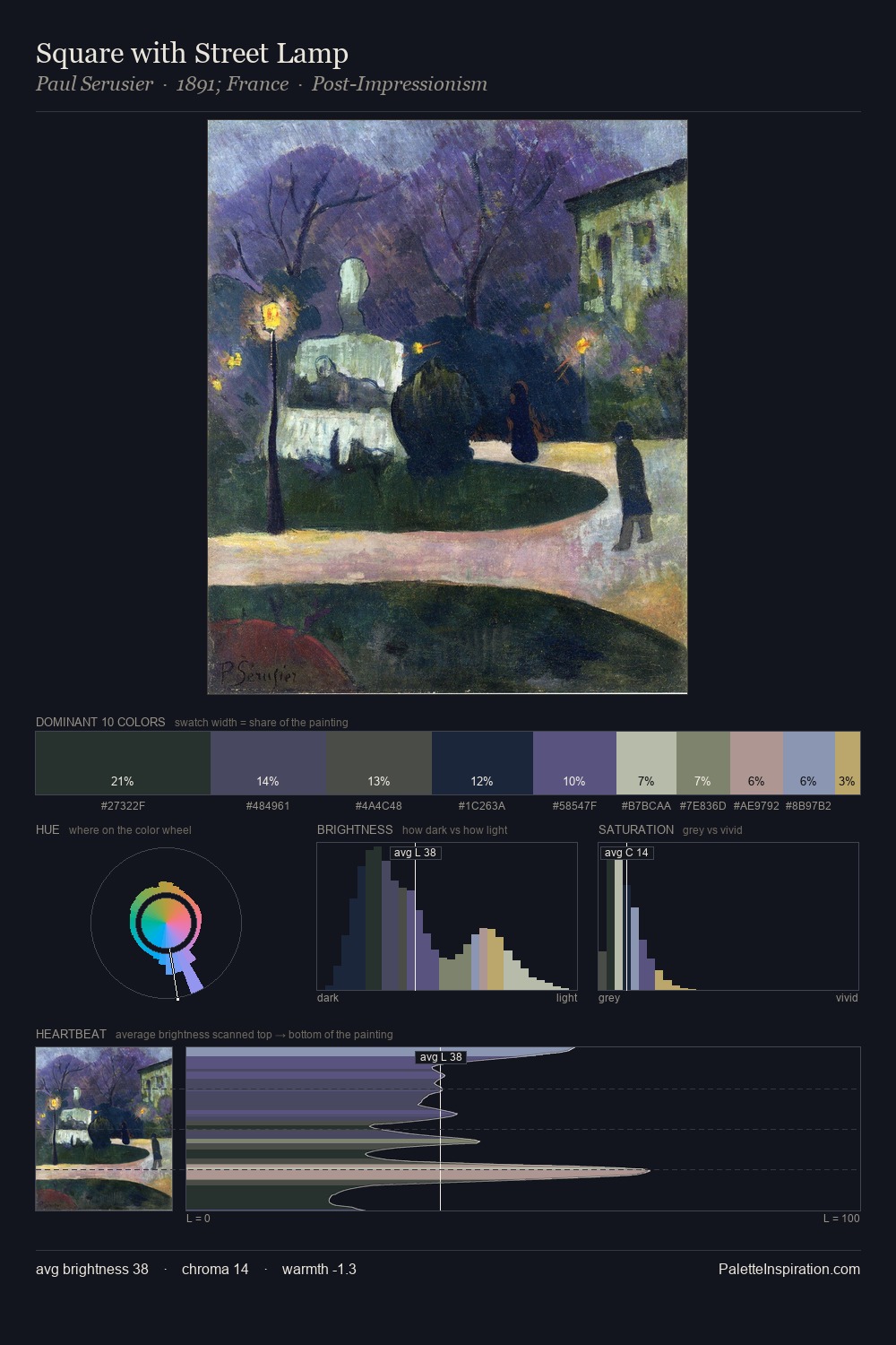Square with Street Lamp palette card
