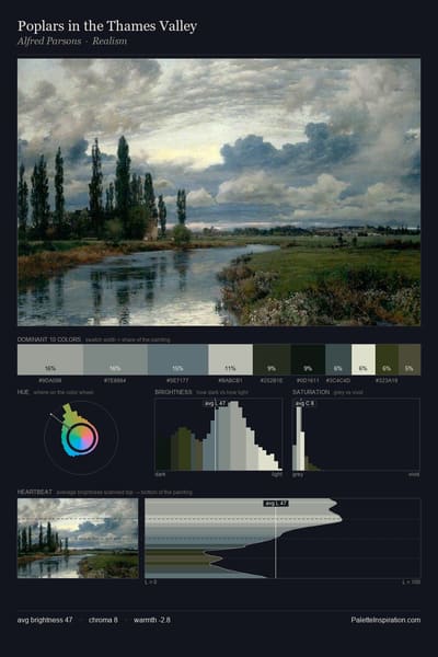 Poplars in the Thames Valley palette card