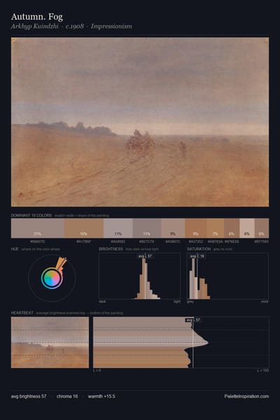 Autumn. Fog palette card