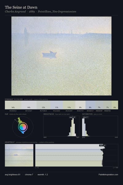 The Seine at Dawn palette card