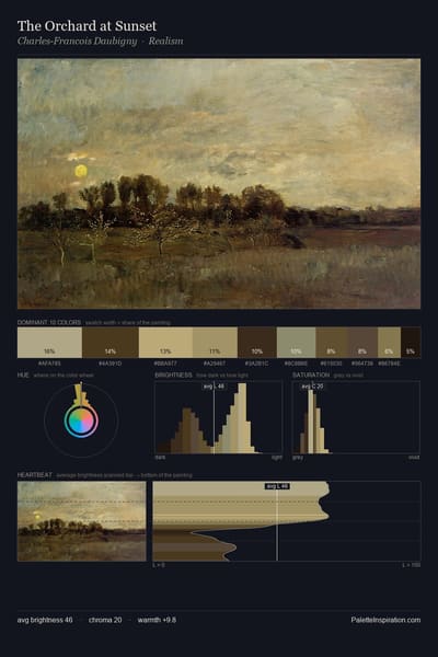 The Orchard at Sunset palette card
