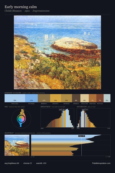 Early morning calm palette card