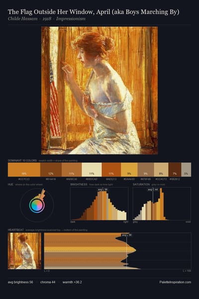 The Flag Outside Her Window, April (aka Boys Marching By) palette card