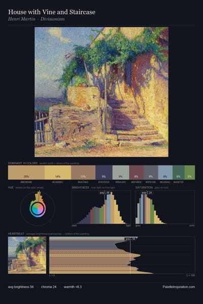 House with Vine and Staircase palette card