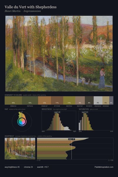 Valle du Vert with Shepherdess palette card