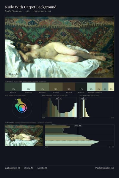 Nude With Carpet Background palette card