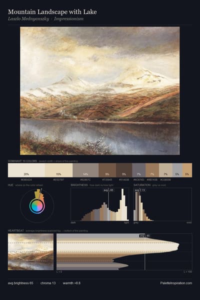 Mountain Landscape with Lake palette card
