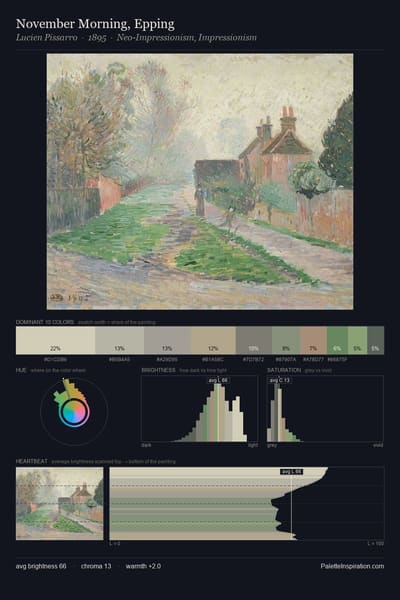 November Morning, Epping palette card