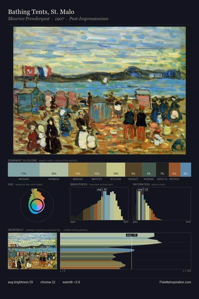 Bathing Tents, St. Malo palette card