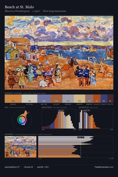 Beach at St. Malo palette card