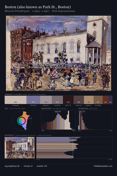 Boston (also known as Park St., Boston) palette card