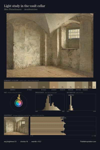 Light study in the vault cellar palette card