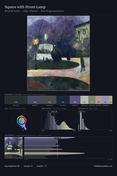 Square with Street Lamp palette card