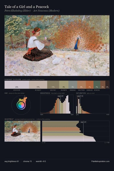 Tale of a Girl and a Peacock palette card