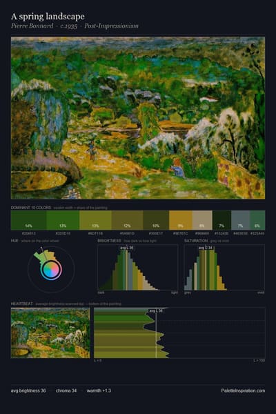 A spring landscape palette card