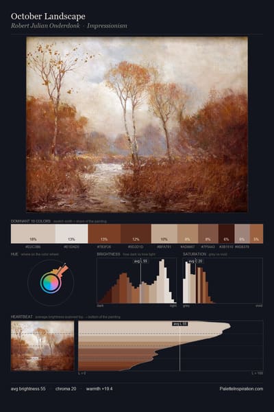 October Landscape palette card