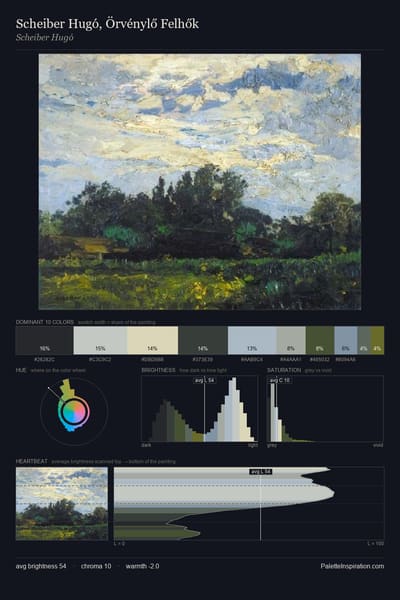 Scheiber Hugó, Örvénylő Felhők palette card