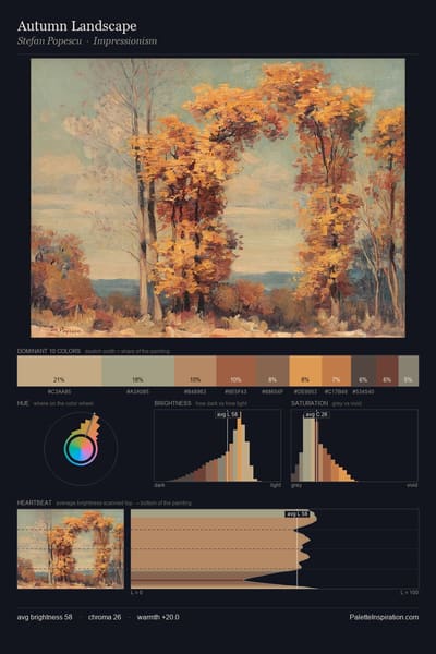 Autumn Landscape palette card