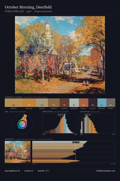 October Morning, Deerfield palette card
