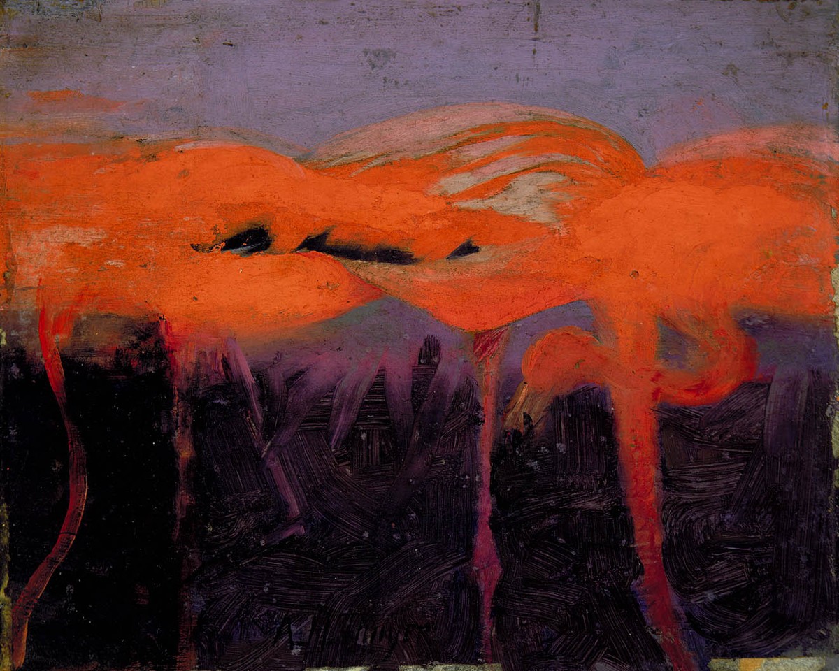 Red Flamingoes by Abbott Handerson Thayer