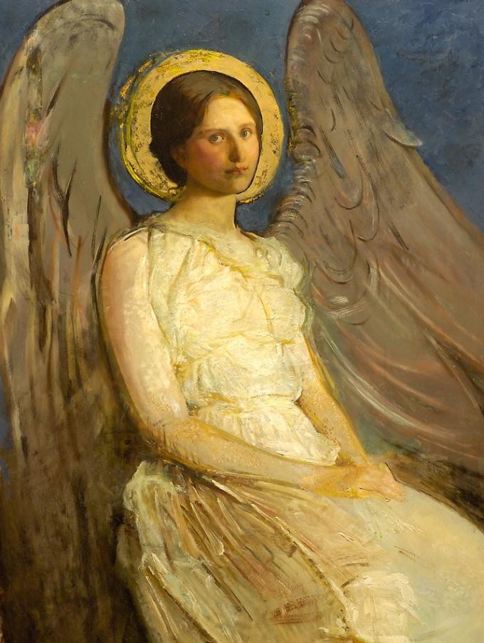 Seated Angel by Abbott Handerson Thayer