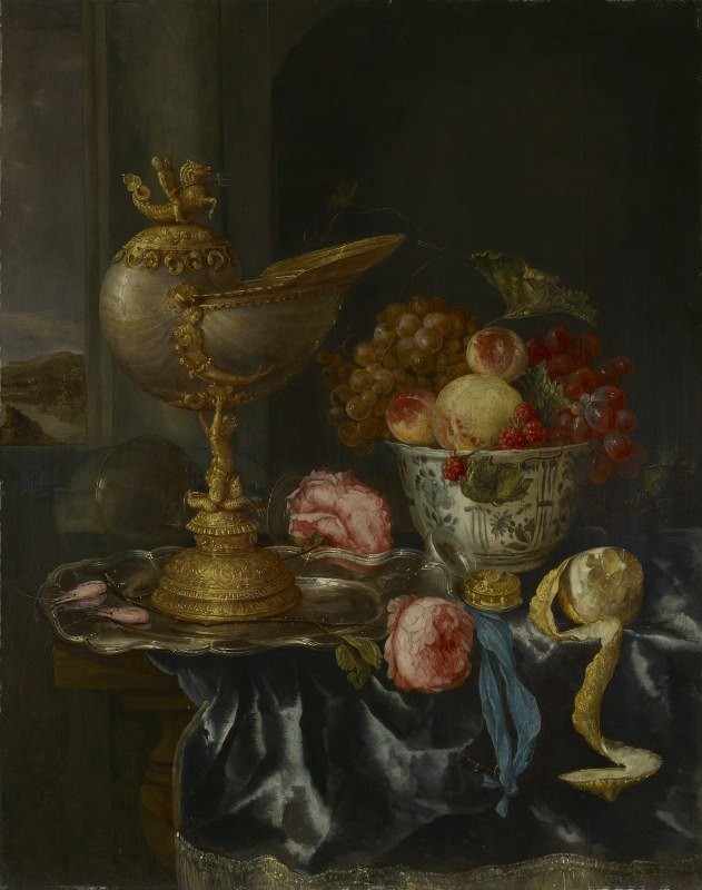 Banquet Still Life with Nautilus Cup by Abraham van Beyeren