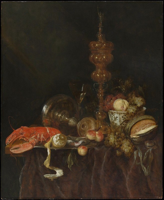 Still Life with Lobster and Fruit by Abraham van Beyeren