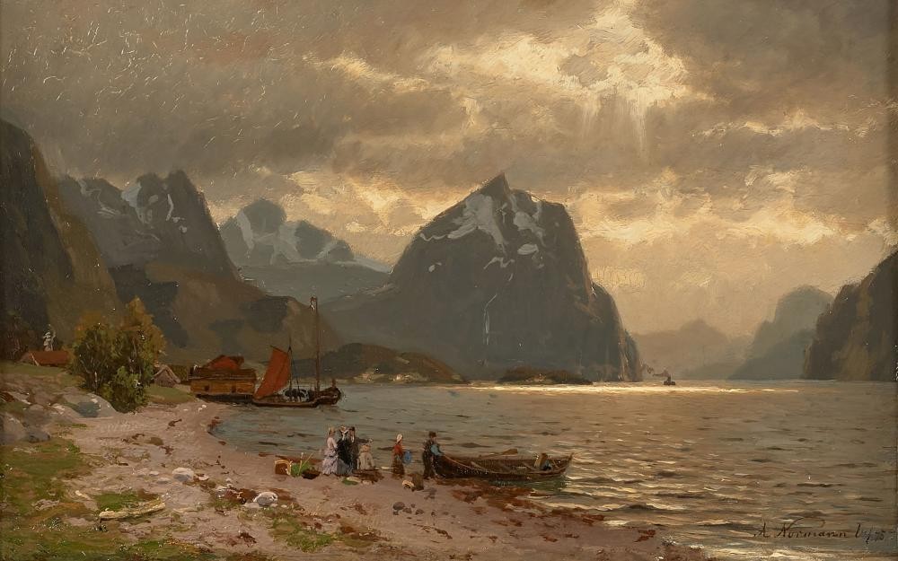 Effets de lumière sur un fjord by Adelsteen Normann