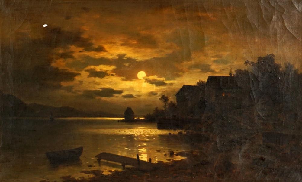 Nocturnal Lakeside by Adolf Chwala