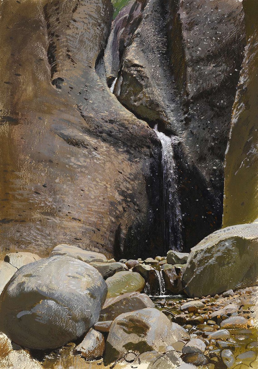A Waterfall in Switzerland by Adolf Hirémy-Hirschl