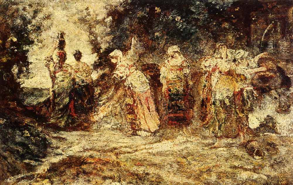 At The Well by Adolphe Joseph Thomas Monticelli