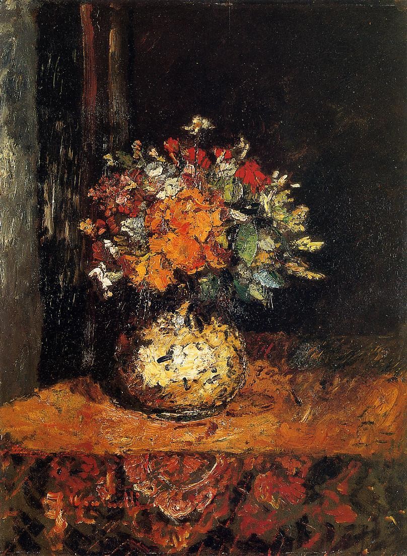 Bouquet of Flowers by Adolphe Joseph Thomas Monticelli