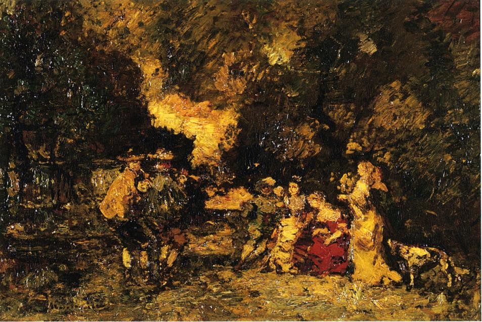 Garden Party by Adolphe Joseph Thomas Monticelli