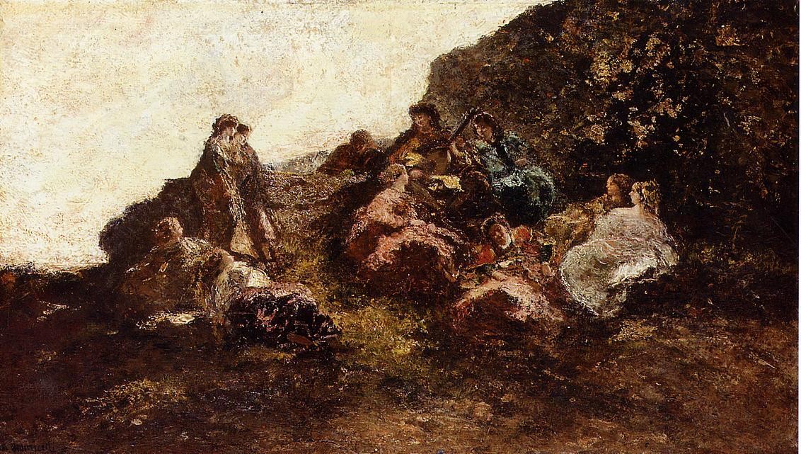Gathering of Elegant Women by Adolphe Joseph Thomas Monticelli