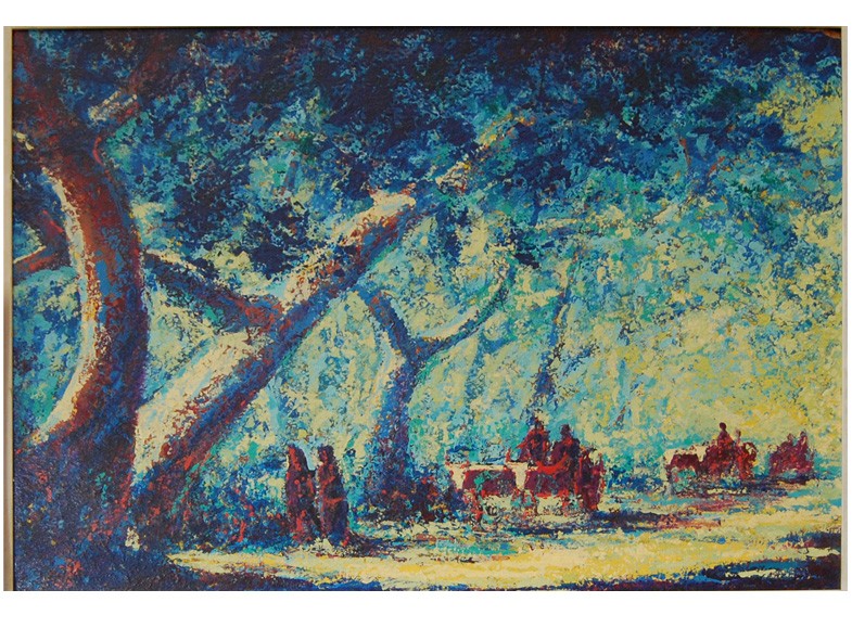 Road view by Adolphe Joseph Thomas Monticelli