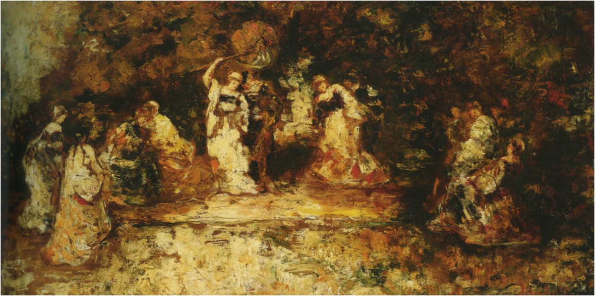 Stage by Adolphe Joseph Thomas Monticelli