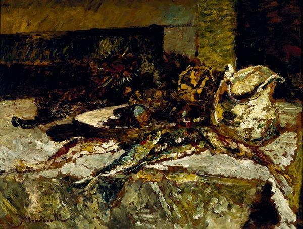 Still Life with Sardines and Sea-Urchins by Adolphe Joseph Thomas Monticelli