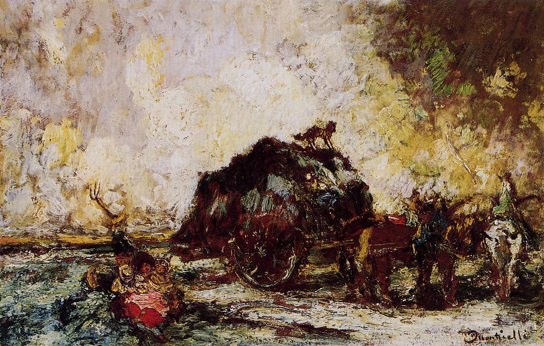 The Hay Card by Adolphe Joseph Thomas Monticelli