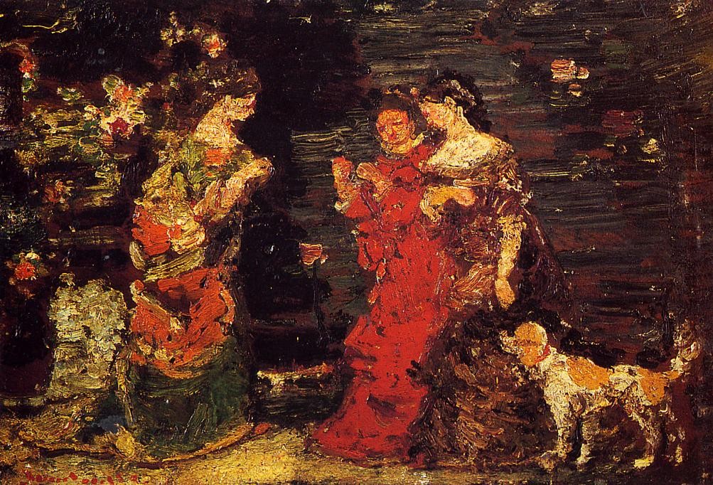 The Promenade by Adolphe Joseph Thomas Monticelli