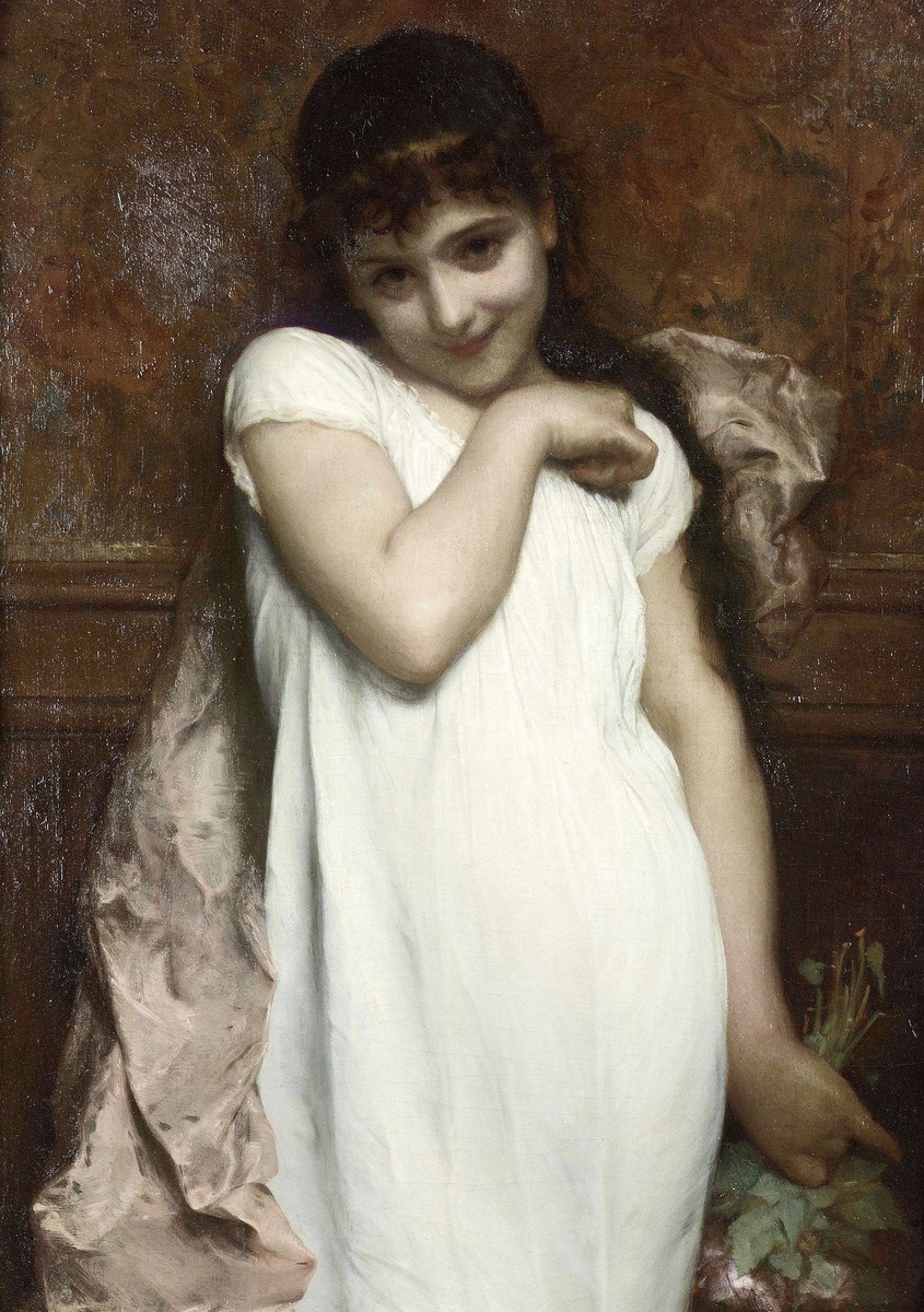 Portrait of a young lady by Adolphe Piot