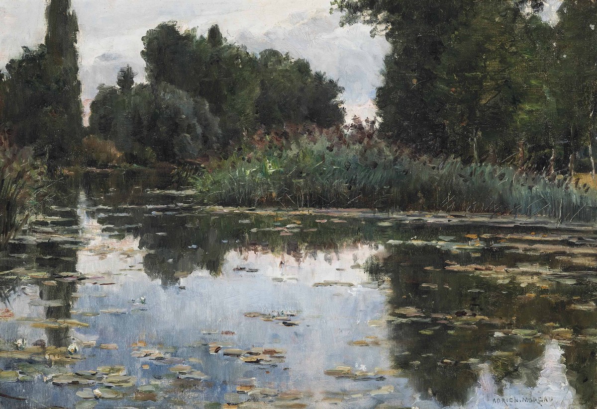 The lily pond by Adrien Moreau