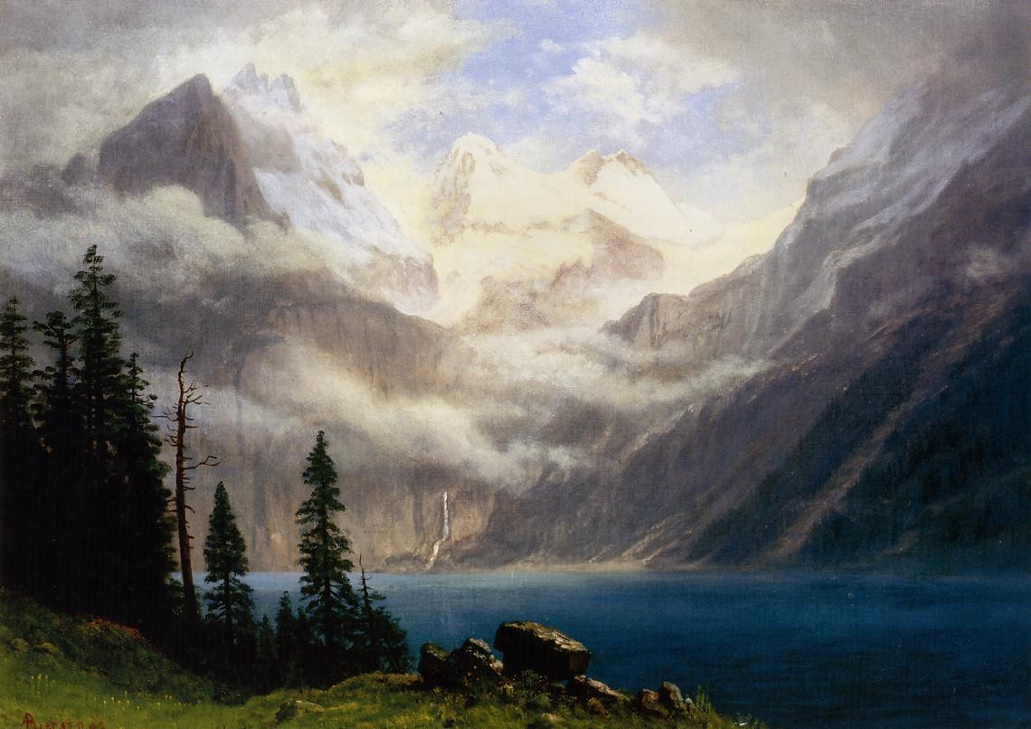 Mountain Scene by Albert Bierstadt