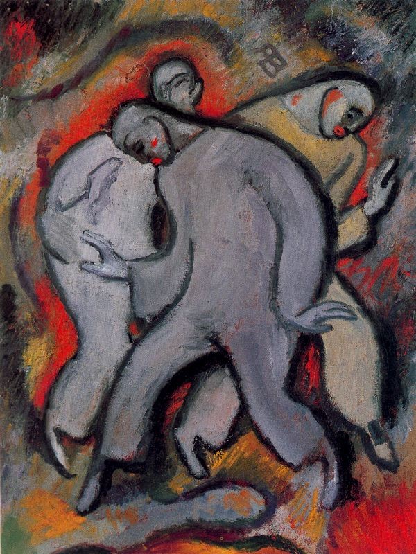 The Three Pierrots No. 2 by Albert Bloch