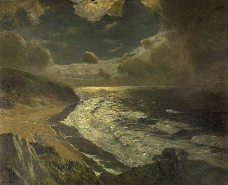 Coast Scene, Moonlight by Albert Julius Olsson