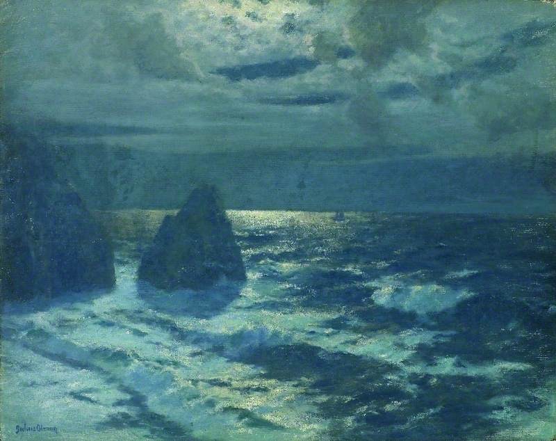 Moonlight, Cornish Coast by Albert Julius Olsson