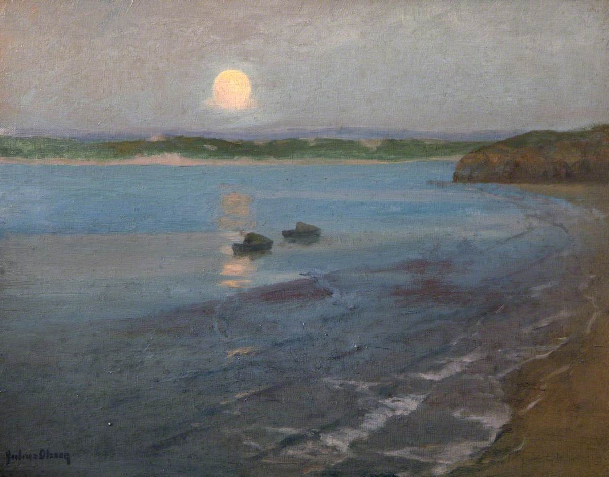 Moonrise, St Ives Bay by Albert Julius Olsson
