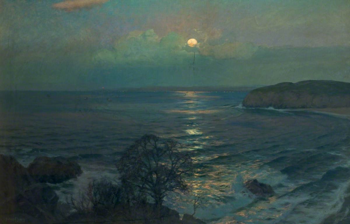 Rising Moon, St Ives Bay, Cornwall by Albert Julius Olsson