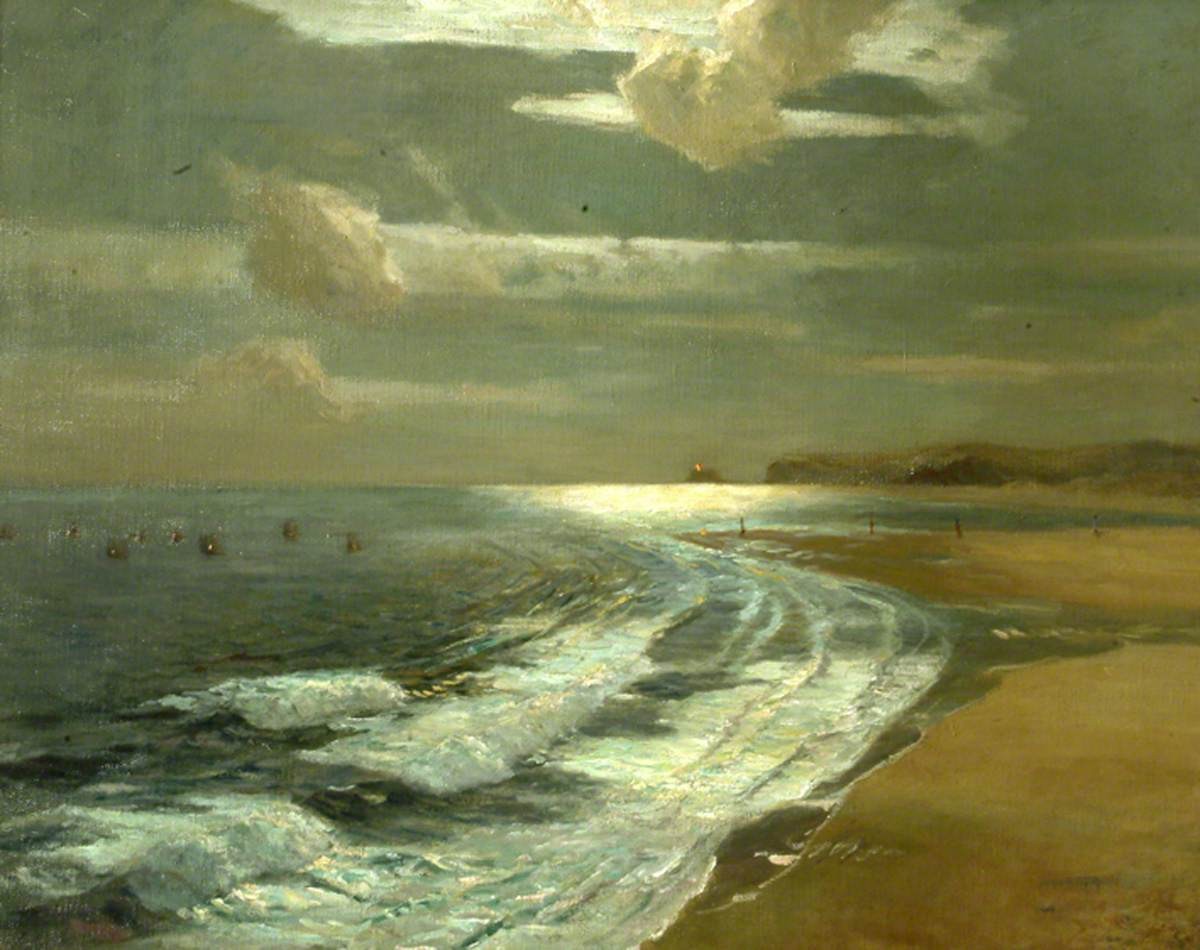 Silver Moonlight, St Ives Bay by Albert Julius Olsson
